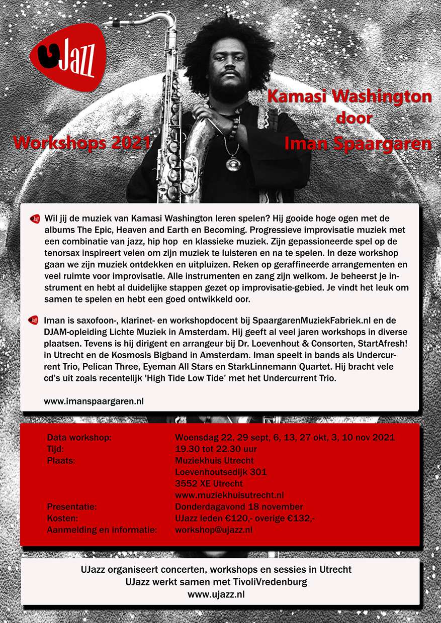 flyer Workshop Kamasi Washington Iman Spaargaren 2021